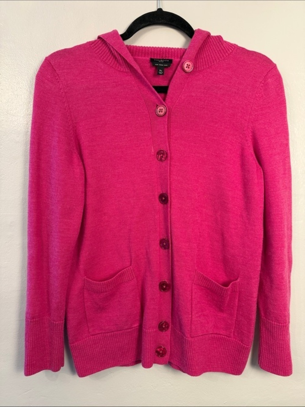 Talbots Women Merino Wool Sailor Collar Cardigan Med Petite